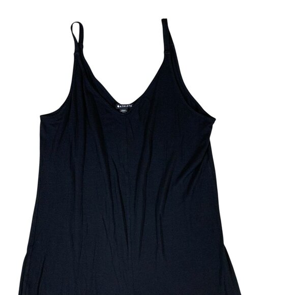 Athleta Black Wide Leg Jumpsuit Medium Soft Lightweight Stretch Travel Lounge - Picture 2 of 6